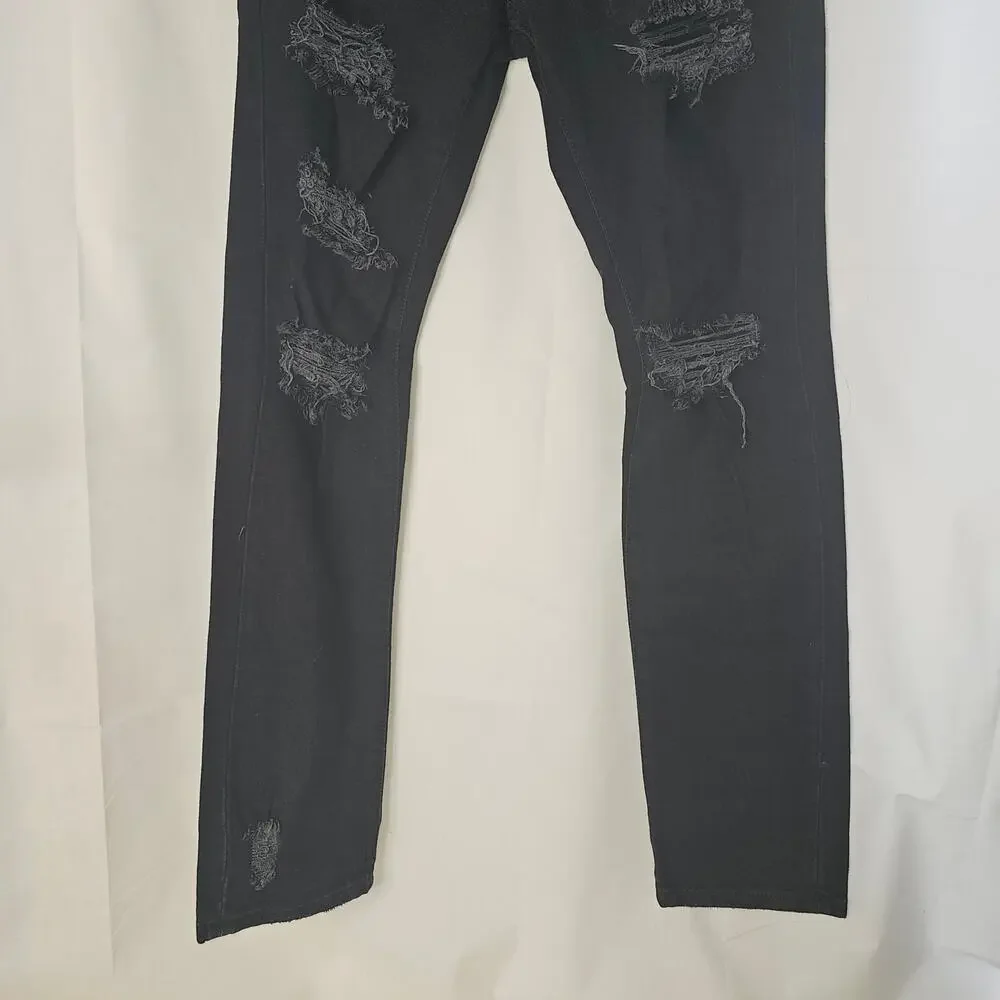 Forever 21 Mens Slim Distressed Jeans Black Size 32